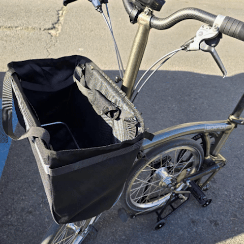 GIF panier velo pliable de guidon le cargo