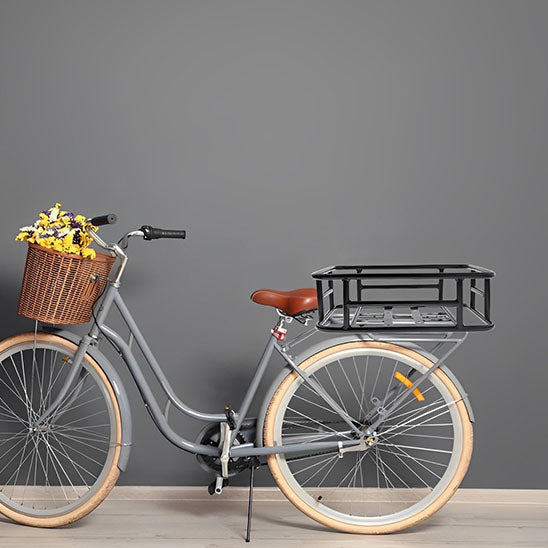panier pour vélo arrière en acier vue latérale