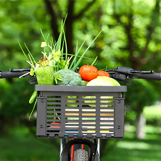 panier velo rempli de courses