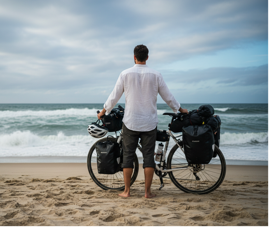 bannière otonômàvélo voyage sur la plage