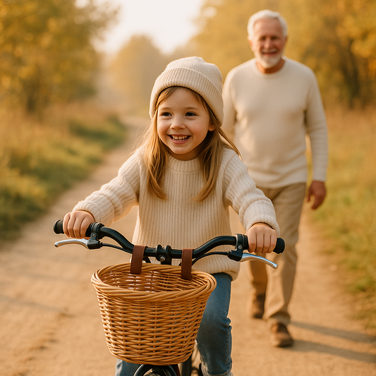 panier velo enfant foret grand-père