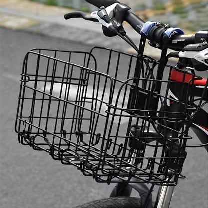 panier velo en fil d'acier sur le guidon